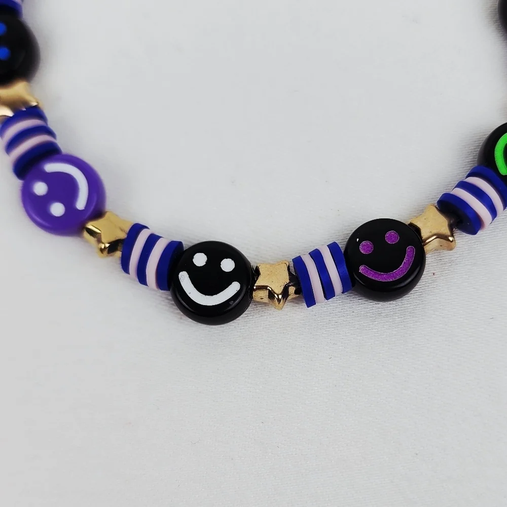 Handmade Smiley Face Star Multi Color Bracelet